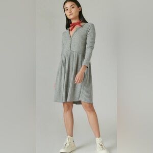 New Lucky Brand Cloud Soft Gray Ribbed Dress